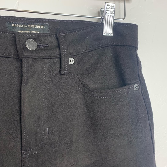 Banana Republic Black Faux Suede High Rise Skinny Jeans Size 25 Tall - Picture 5 of 12